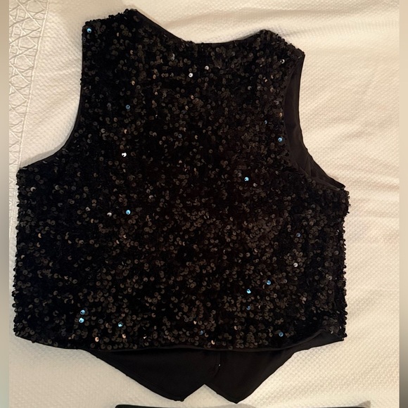 C&V Chelsea & Violet, Coated Flare Leg Black pants - Picture 11 of 13